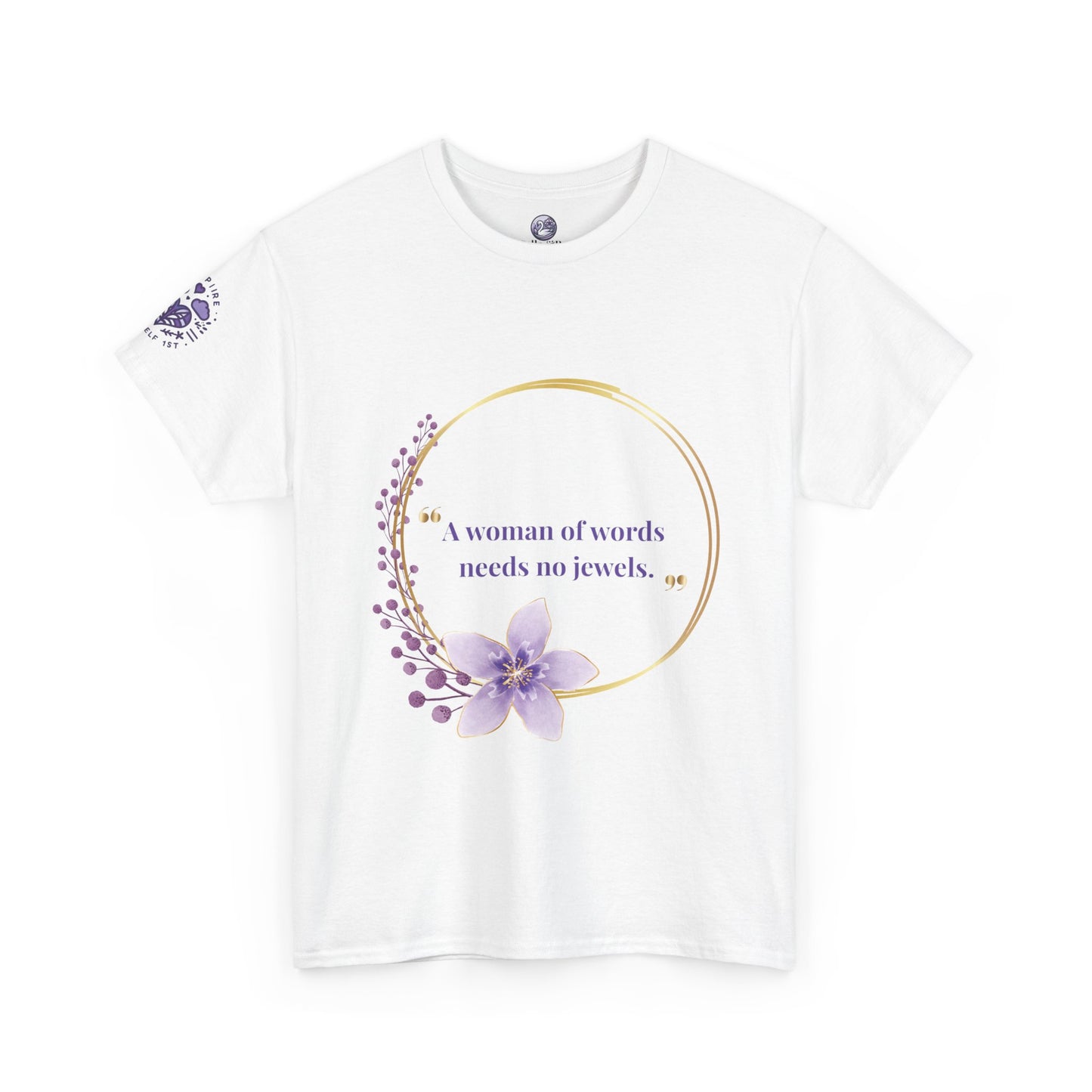 A Woman of Worth Floral Tee — "A woman of worth needs no jewels" Inspirational Women's T‑Shirt