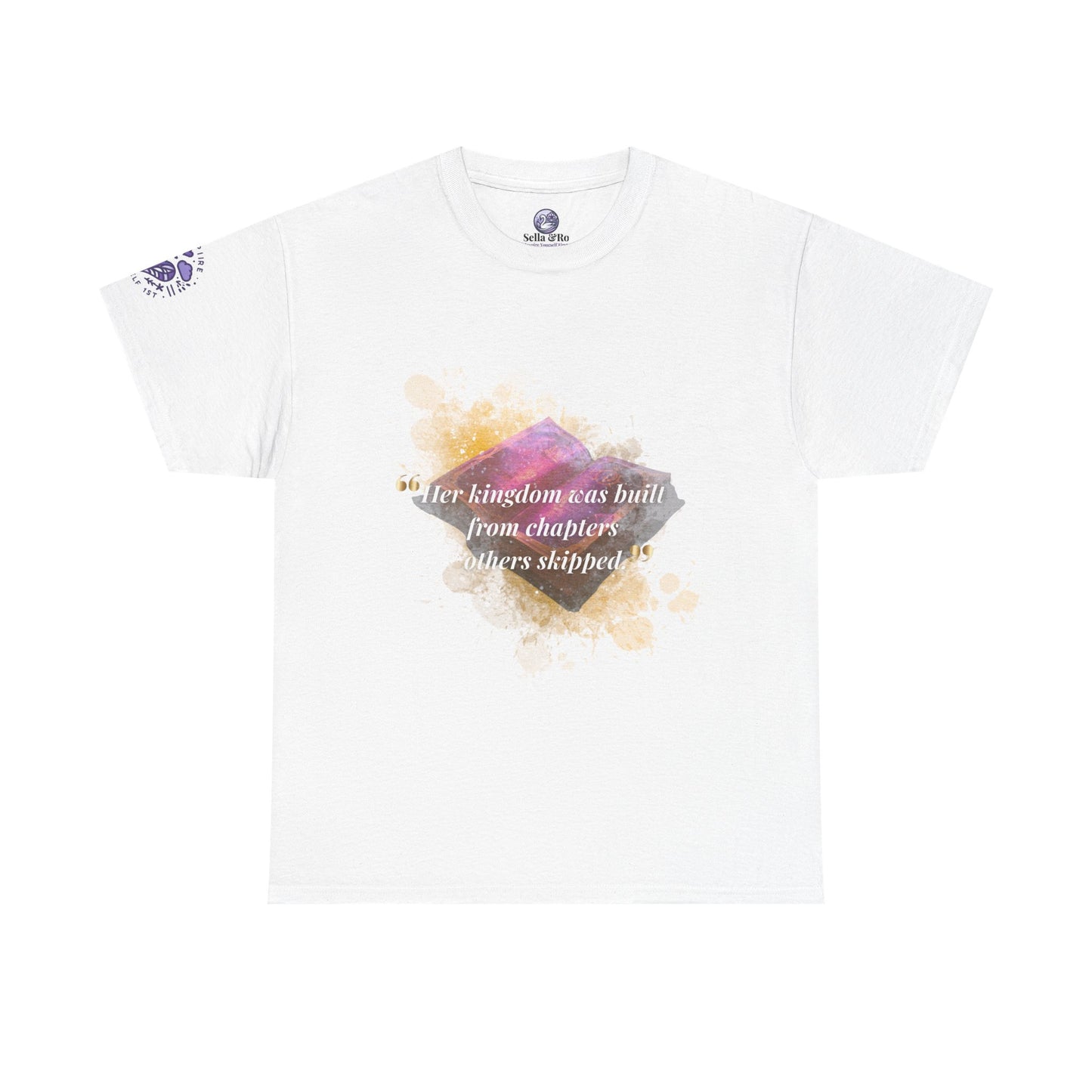 Inspirational Watercolor Quote Tee — "Her kingdom was built..." Graphic T-Shirt