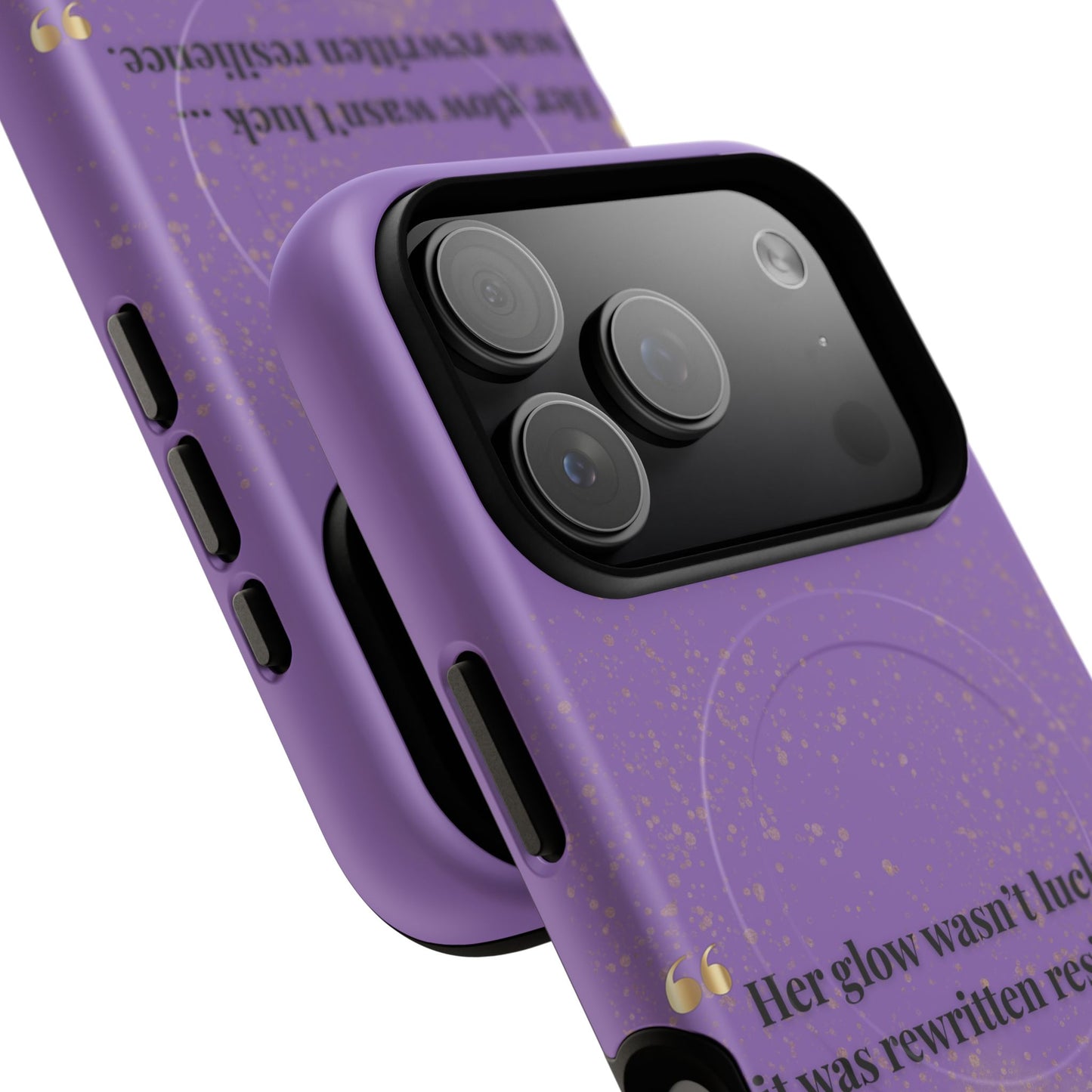 Phone Case — "Her glow wasn't luck... it was rewritten resilience" Purple Glitter Tough Magnetic Case