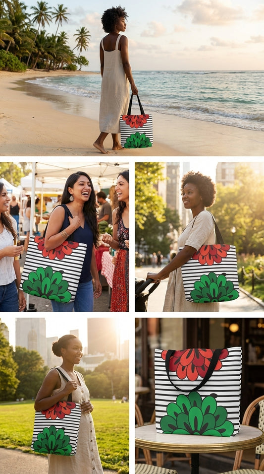Festival Bloom Kente Cloth - Tote Bag